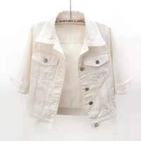 Women Denim Jacket Spring Autumn Short Coat Pink Jean Jackets Casual Tops Purple Yellow Purple Blue Loose Tops Lady Outerwear Quick Pick Grocers
