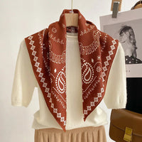 Spring/Summer 70cm Cashew Print Square Scarf Women’s Breathable Imitation Silk Bandanna Luxury Female Neckerchief Fashion Hijab Quick Pick Grocers