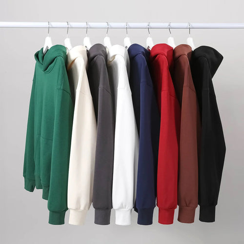 16.9oz 480gsm Heavy Weight Cotton Plus Velvet Hooded Sweater Men Thickened Tight Polar Fleece Pullover Hoodie Women Sweatshirt Econic Blanks