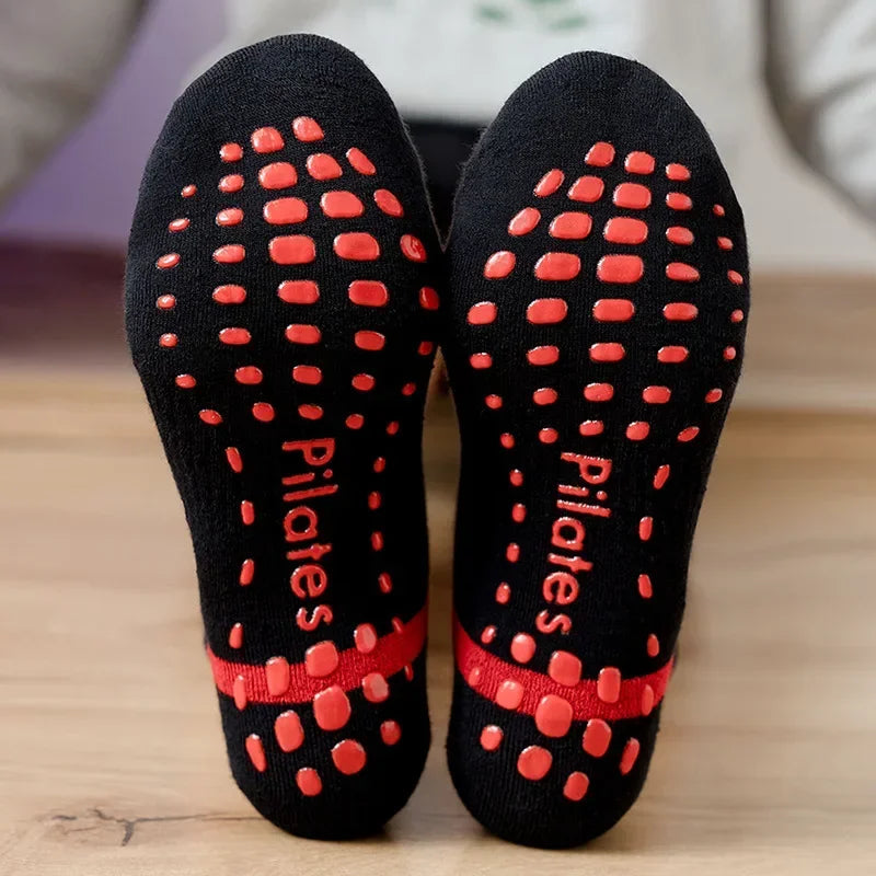 Yoga Socks Men Women Professional Silicone Non-slip Pilates Socks Large Size Indoor Floor Gym Fitness Cotton Dance Sports Socks Quick Pick Grocers