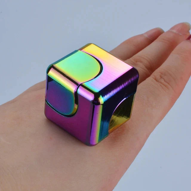Square Decompression Spinning Top Dice Cube Anti-Anxiety Fingertip Toys Hand Fidget Spinner Vent Toys Flipo Flip For Children Econic Blanks