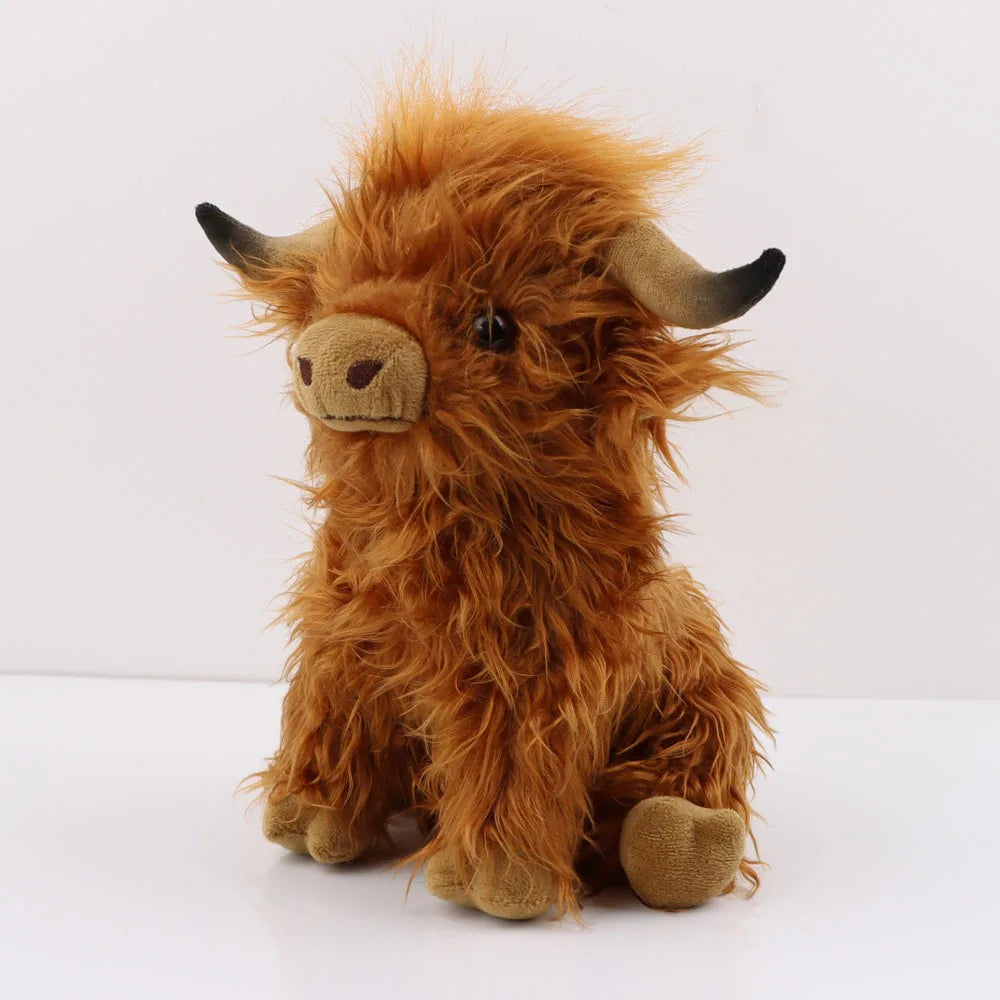 Highland Cow Plush Toy - Adorable Realistic Stuffed Animal with Long Fluffy Hair, Soft Cuddly Gift for Kids, Children & Collecto Purest Peak