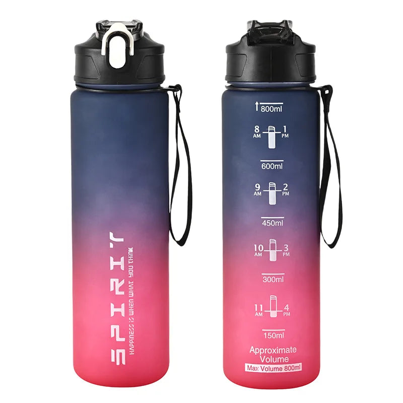 1PCS 800ML Large Capacity Sports Water Bottle Leak Proof Colorful Plastic Cup Drinking Outdoor Travel Portable Gym Fitness Jugs Econic Blanks