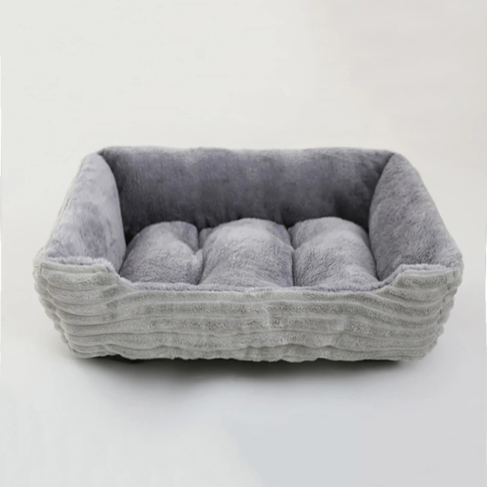 Bed for Dog Cat Pet Square Plush Kennel Medium Small Dog Sofa Bed Cushion Pet Calming Dog Bed House Pet Supplies Winter Quick Pick Grocers