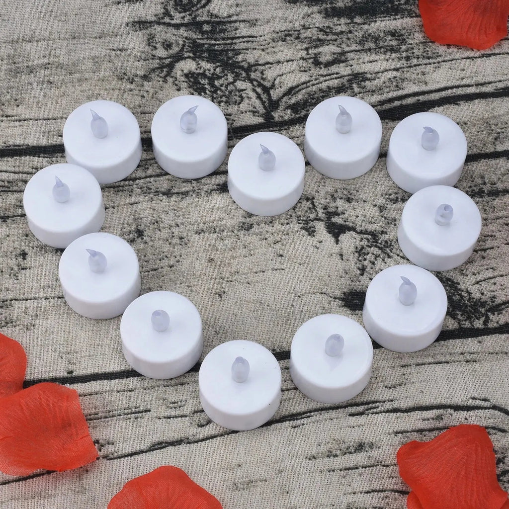 Candlium 12 Pack Warm Yellow LED Flameless Tea Light Candles 200+ Hours Battery Powered Perfect For Wedding Anniversary Decor Purest Peak Salt