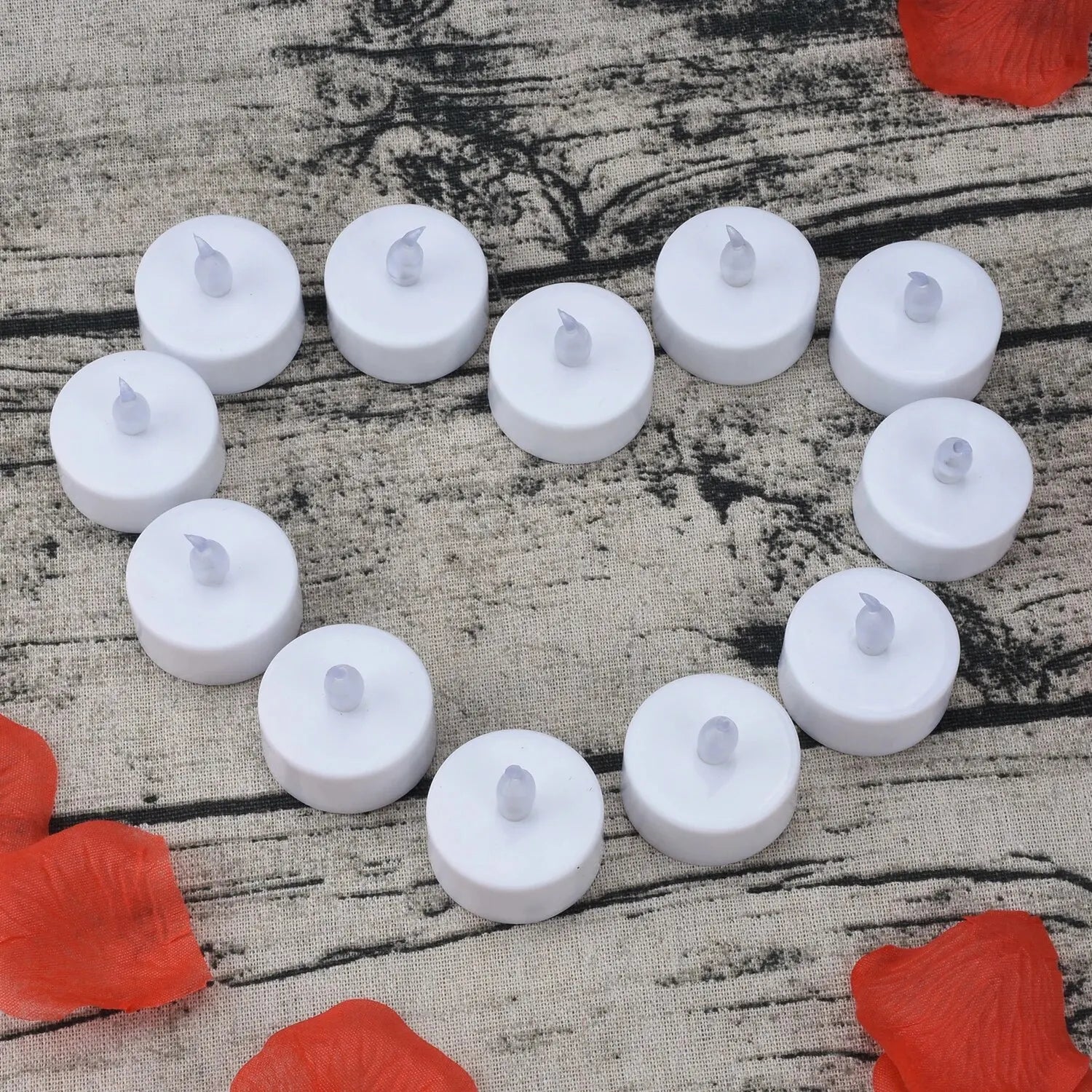 Candlium 12 Pack Warm Yellow LED Flameless Tea Light Candles 200+ Hours Battery Powered Perfect For Wedding Anniversary Decor Purest Peak Salt