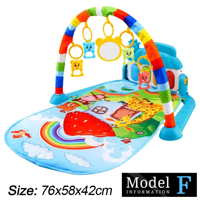 Baby Fitness Stand Music Play Gym Activity Toys Newborn Piano Crawling Blanket Pedal Game Pad Early Education 0-36 Months Gifts Purest Peak