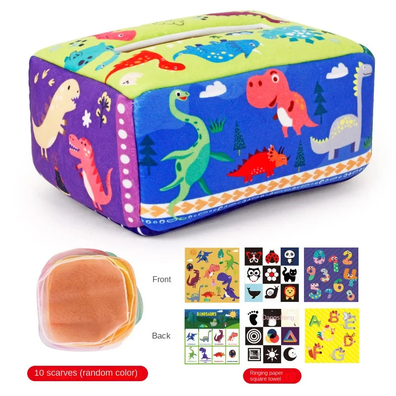 Baby Montessori Toy,Magic Tissue Box,Educational Learning Activity Sensory Toy For Kids Finger Exercising  Busy Board Baby Game Purest Peak