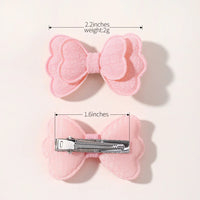 4Pcs/set Candy Colored Hair Clip Set for Girls Double Layered Bow Cute Bangs Hair Pin Cotton Safe Children's Hair Accessories Purest Peak