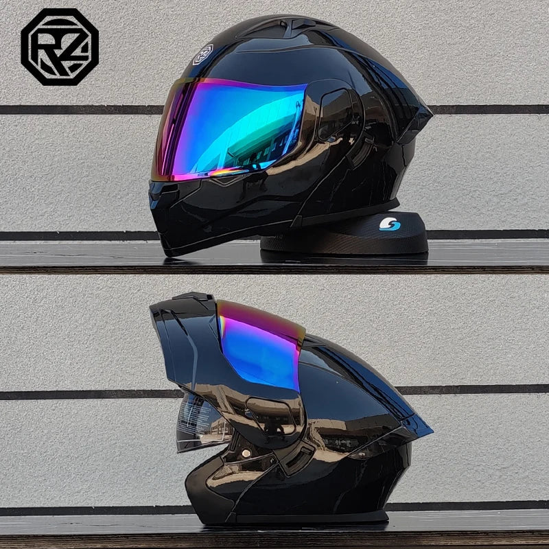 ORZ Personalised Motorcycle Full Face Helmet Men Women Fashion Dual Lens Helmets Motocross Racing Modular Flip Up Casco Moto Quick Pick Grocers
