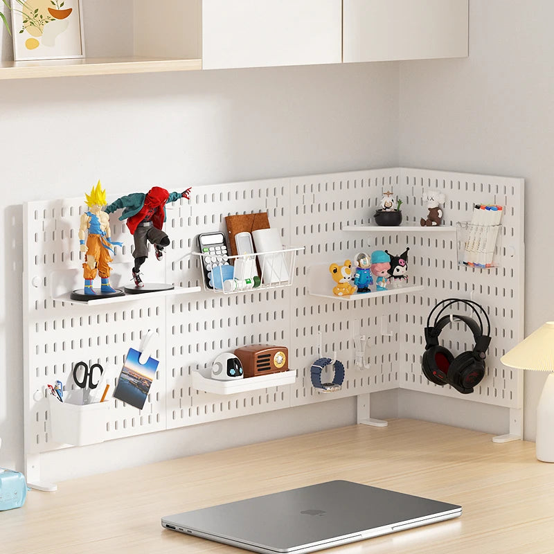 Home Study Storage Pegboard: Suitable for Displaying Figurines, Desk-Top Standing & Clip-On Storage for Furniture Items Quick Pick Grocers