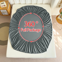 High Quality Fabric Fitted Sheet With Elastic Band Solid Color Mattress Sheet for King Queen Bed 150x200 180x200 200x220cm 1PC Quick Pick Grocers