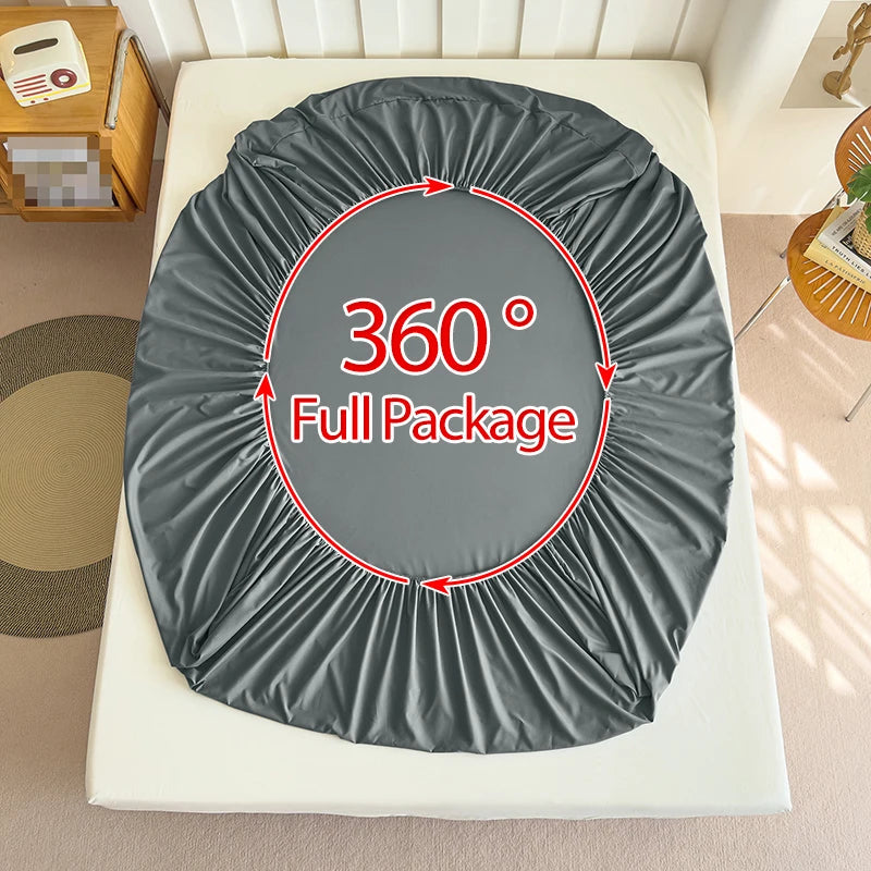 High Quality Fabric Fitted Sheet With Elastic Band Solid Color Mattress Sheet for King Queen Bed 150x200 180x200 200x220cm 1PC Quick Pick Grocers