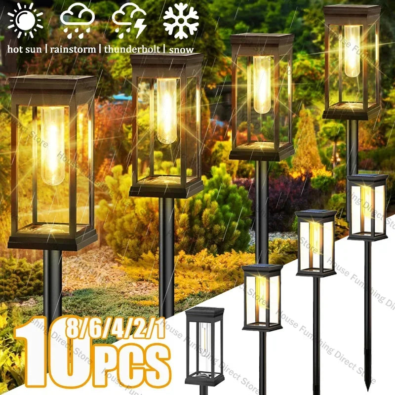 Waterproof LED Solar Lights for Garden Yard Driveway - Automatic Pathway Lighting Outdoor Landscape Lighting Auto On/Off at Dusk Quick Pick Grocers