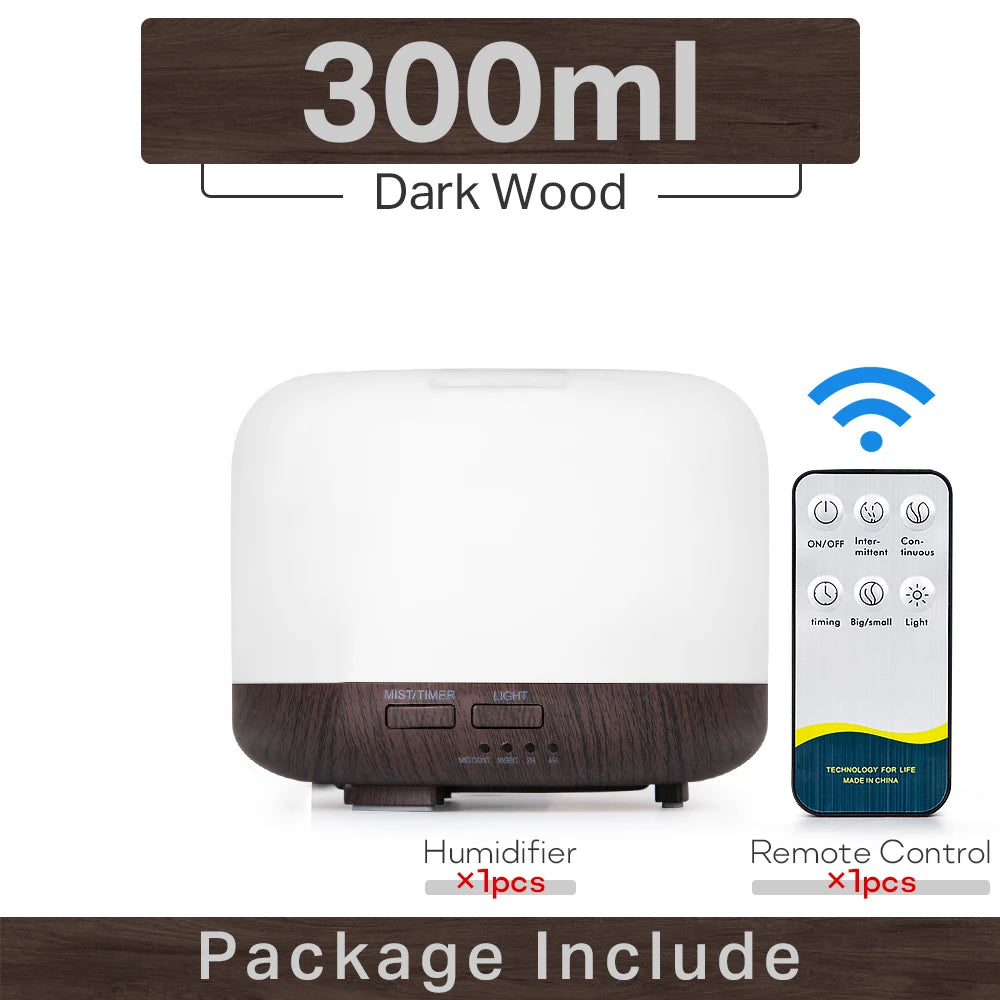Air Humidifier Essential Oil Diffuser 300ML 500ML 1000ML With Lights Remote Control Ultrasound Electric Aromatherapy Diffuser Quick Pick Grocers