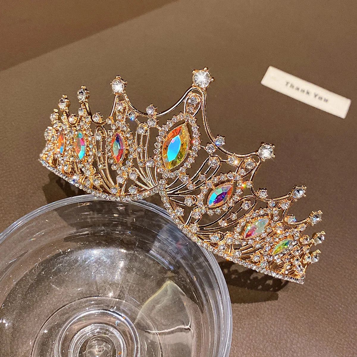 1 alloy rhinestone crown fashionable temperament crown sweet wind headband suitable for birthdays and performances as a hair acc Quick Pick Grocers