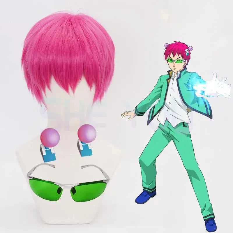 Anime The Disastrous Life Of Saiki K. Cosplay Props Saiki Kusuo Wig Hairpins Glasses Green Lens Sunglasses Costume Accessories Quick Pick Grocers