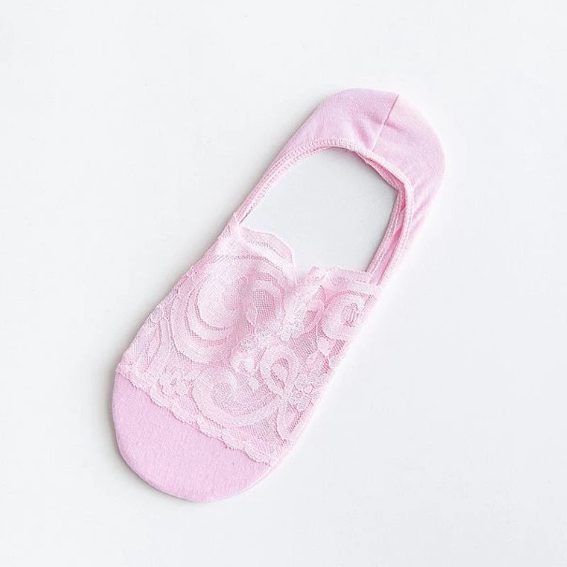 New Women Socks Slippers Non-slip Breathable Cute Lace Invisible Socks Sexy Non-slip Cool Thin Socks Fashion Black Boat Socks Quick Pick Grocers