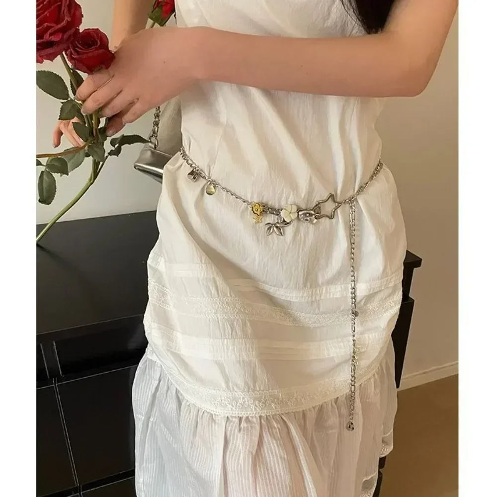 New Butterfly Tassel Waist Chain Y2K Trendy Bohemian Belt Summer Beach Accessories Vintage Flower Bohemian Belt Quick Pick Grocers