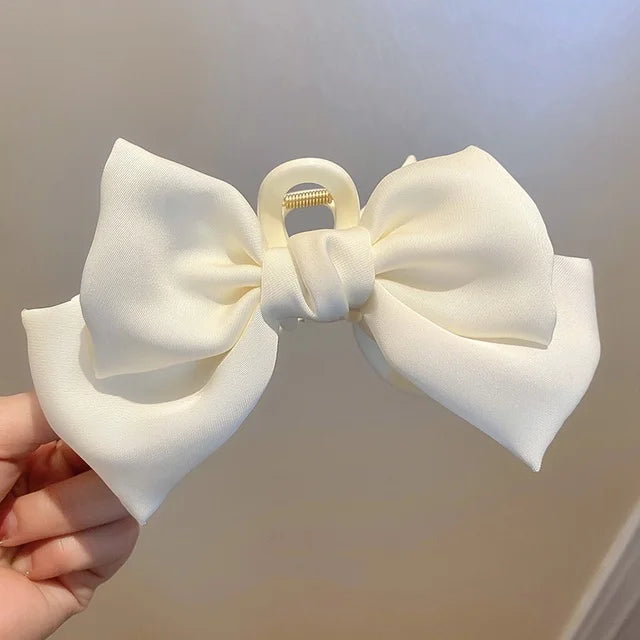 Fashion Women Bow Hairpin Korean Version Of Solid Color Butterfly Satin Hair Clips Girls Hair Accessories Headwear Quick Pick Grocers