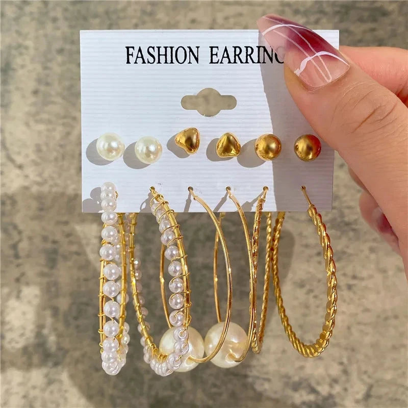Modyle Gold Color Dangle Earrings Set Butterfly Acrylic Hollow Drop Earrings for Women Heart Hoop Earring Fashion Jewelry Gifts Econic Blanks