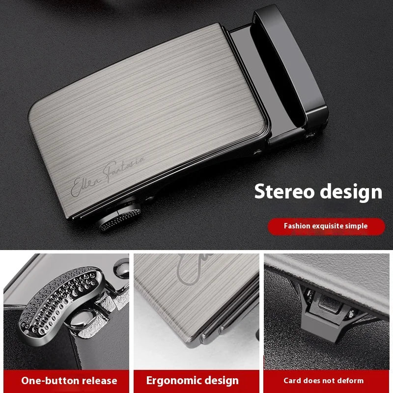 Fashion Designer Belt for Men High Quality Genuine Leather Men Belt Alloy Buckle Automatic Belt Business Belt Men Quick Pick Grocers