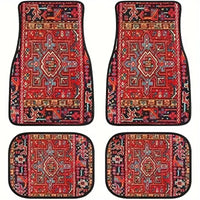 Car Floor Carpet Set of 4 Piece Persian Rug Design Auto Interior Floor Mats Durable Front & Rear Carpets for Car Truck S Quick Pick Grocers
