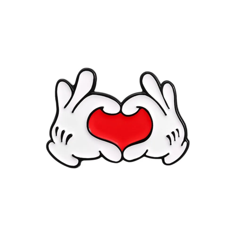 Cartoon Finger Gesture Love You Enamel Pins Creative Metal Decoration Brooch Lapel Badge Clothes Backpack Accessory for Friends Quick Pick Grocers