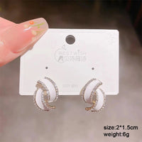 Pure White Women's Dangle Earrings Blooming Flower Acrylic Enamel Butterfly Imitation Pearl Heart Hanging Earrings Elegant brinc Econic Blanks