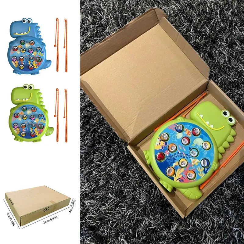 Dinosaur Simple Magnetic Fishing Toys Play Rod Game Toys for Children Baby Montessori with Rod Kids Educational No Rotating Gift Econic Blanks
