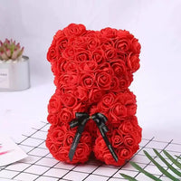 25cm Artificial Teddy Rose Flower Bear with Box Romantic Valentines Day Gift Girlfriend Women Anniversary Wedding Party Supplies Quick Pick Grocers