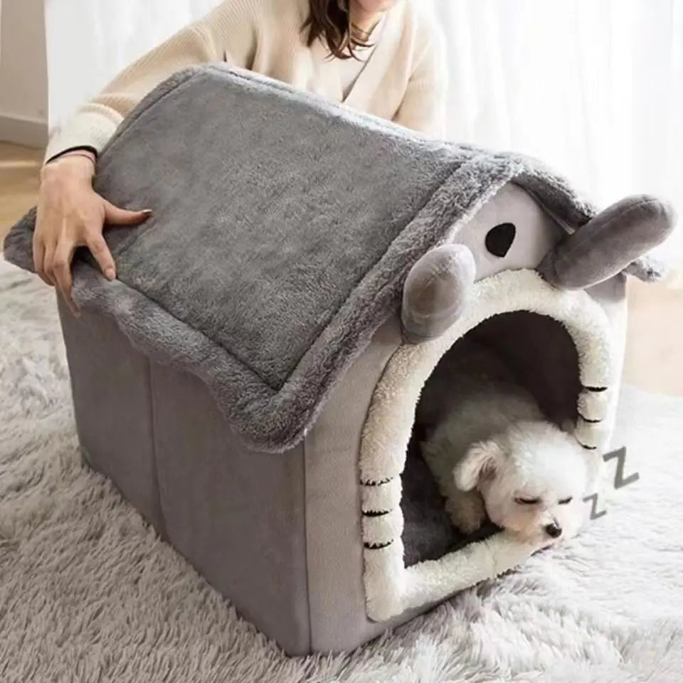 All Season Dog House Style Bed - Removable Washable Pet Bed for Small Dogs Teddy Winter Warm Cat Dog House Quick Pick Grocers