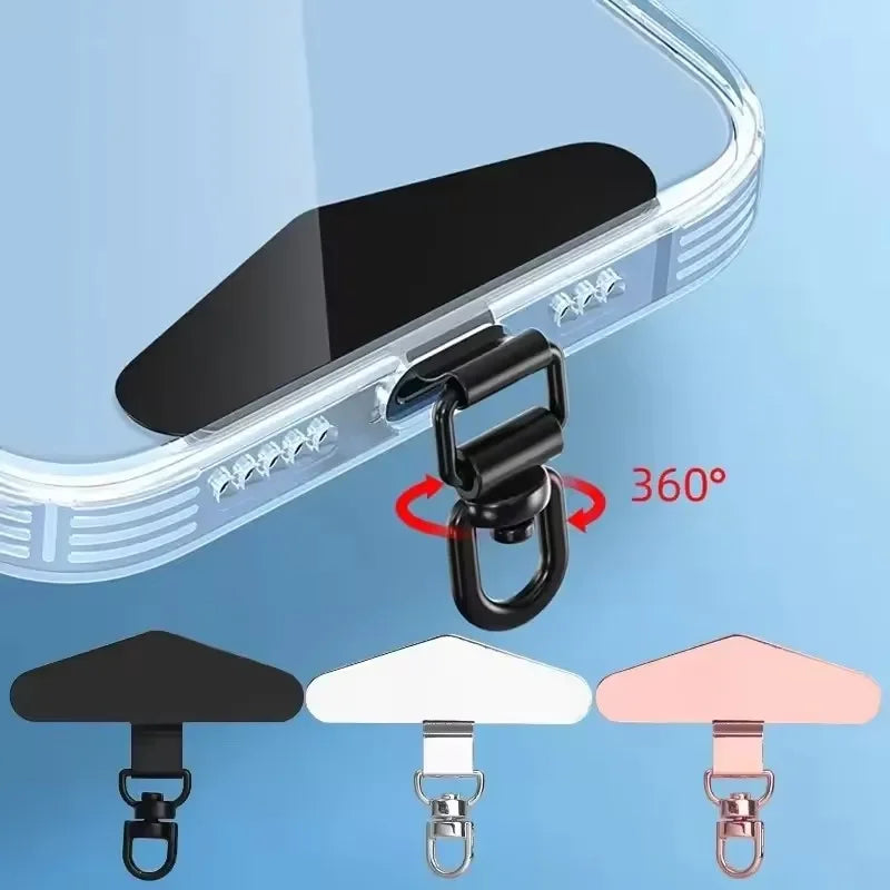 Anti-Lost Phone Lanyard Universal Replacement Connector Tether Tab Clip Metal Card Pad Adapter for IPhone Samsung Secure Fit Quick Pick Grocers