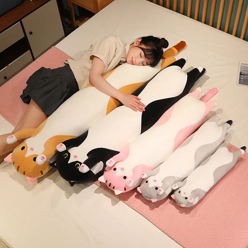 50/70/90/110/130cm Funny Joy Cute Soft Long Cat Plush Toys Pause Office Nap Pillow Bed Sleep Home Decor Doll for Kids Girl Gift Econic Blanks