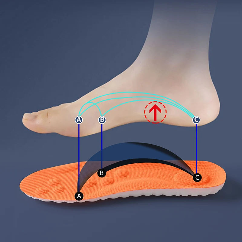 1/2/4pairs Latex Sport Insoles Soft High Elasticity Shoe Pads Orthotic Breathable Shock Absorption Cushion Arch Support Insole Quick Pick Grocers