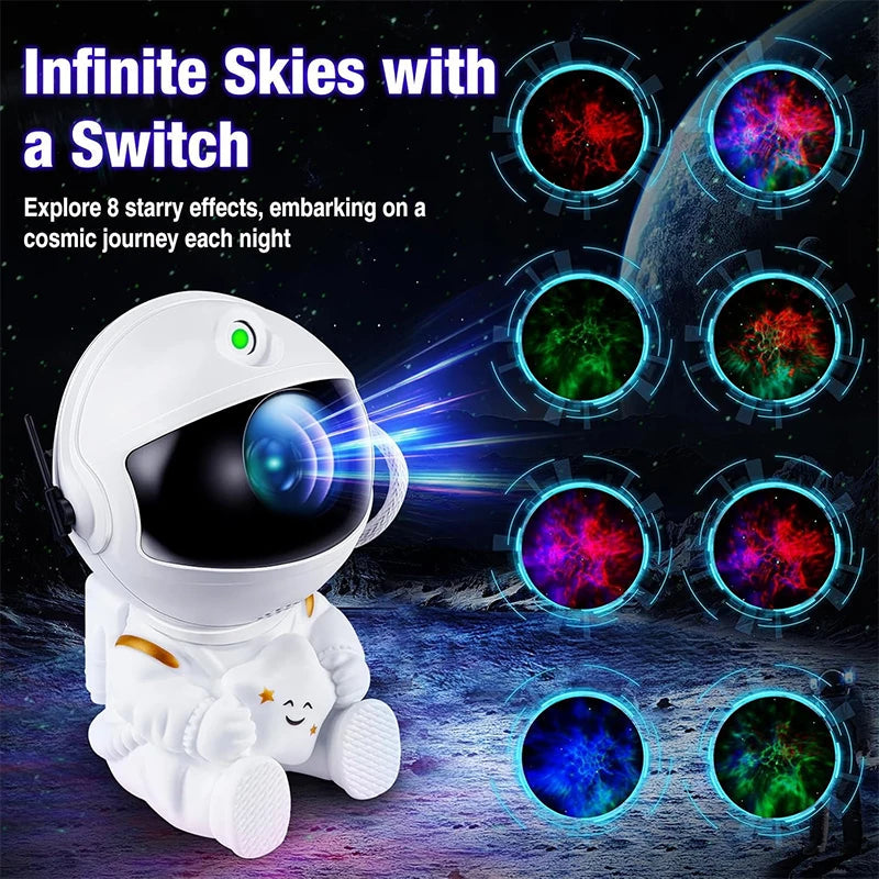 Astronaut Galaxy Projector Night Light White Holding Star, Stars Projectors Lamp for Kids Bedroom, Space Decor & Gift Quick Pick Grocers