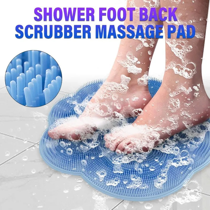 New Bathroom Use Silicone Non-slip Foot Basin Cleaning Pad, with Suction Cup for Exfoliation Shower Head Massage Bath Brush Quick Pick Grocers