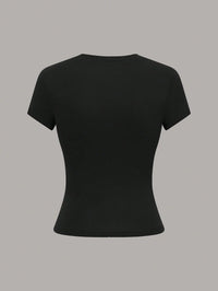 Women's Solid Color Short Sleeve T-Shirt, Minimalist Basic Top for Summer Quick Pick Grocers
