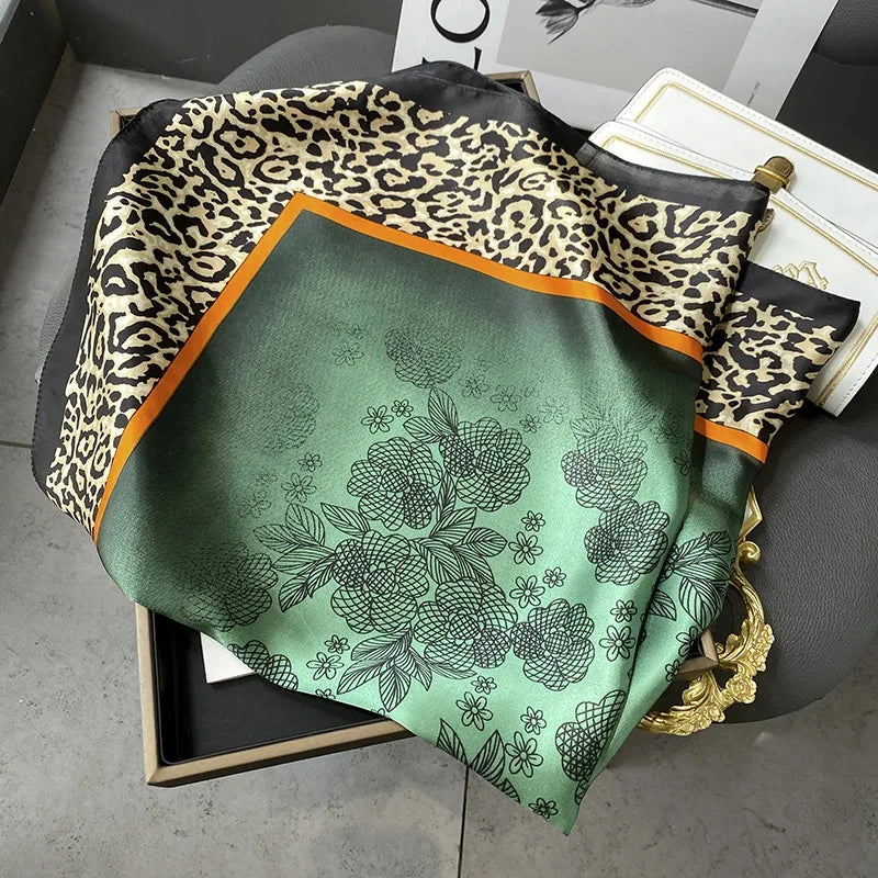 Fashion Luxury Brand 70cm Silk Square Scarf Women Satin Neck Tie Female Hair Bandana Headkerchief Shawl Wrap Hijab Echarpe Quick Pick Grocers