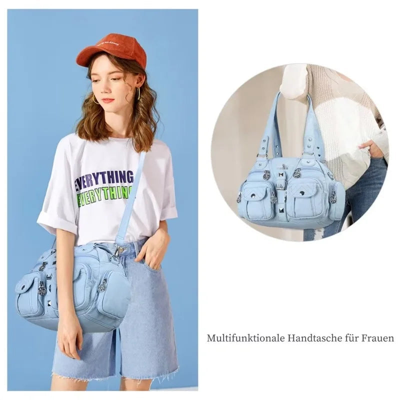 Vintage Women Handbags Satchel Top-handle Handbag PU Shoulder Bag Dumpling Pack Give Gifts Shoulder Bags Phone Money Pack Quick Pick Grocers