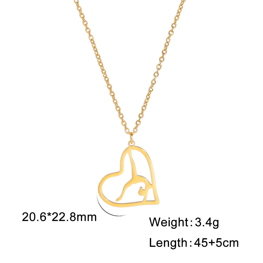 Rhythmic Gymnastics Necklace Women Trend 2025 Gymnast Stainless Steel Jewelry BFF Dancer Girl Sport Accessories Mother Day Gift Quick Pick Grocers