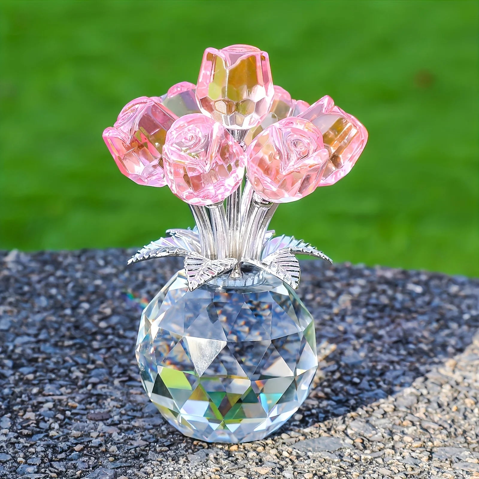 Colourful Rose Bouquet - For Anniversary, Mother's Day, Valentine's Day Crystal Rose Bouquet - Eternal Rose Decorative Gift Quick Pick Grocers