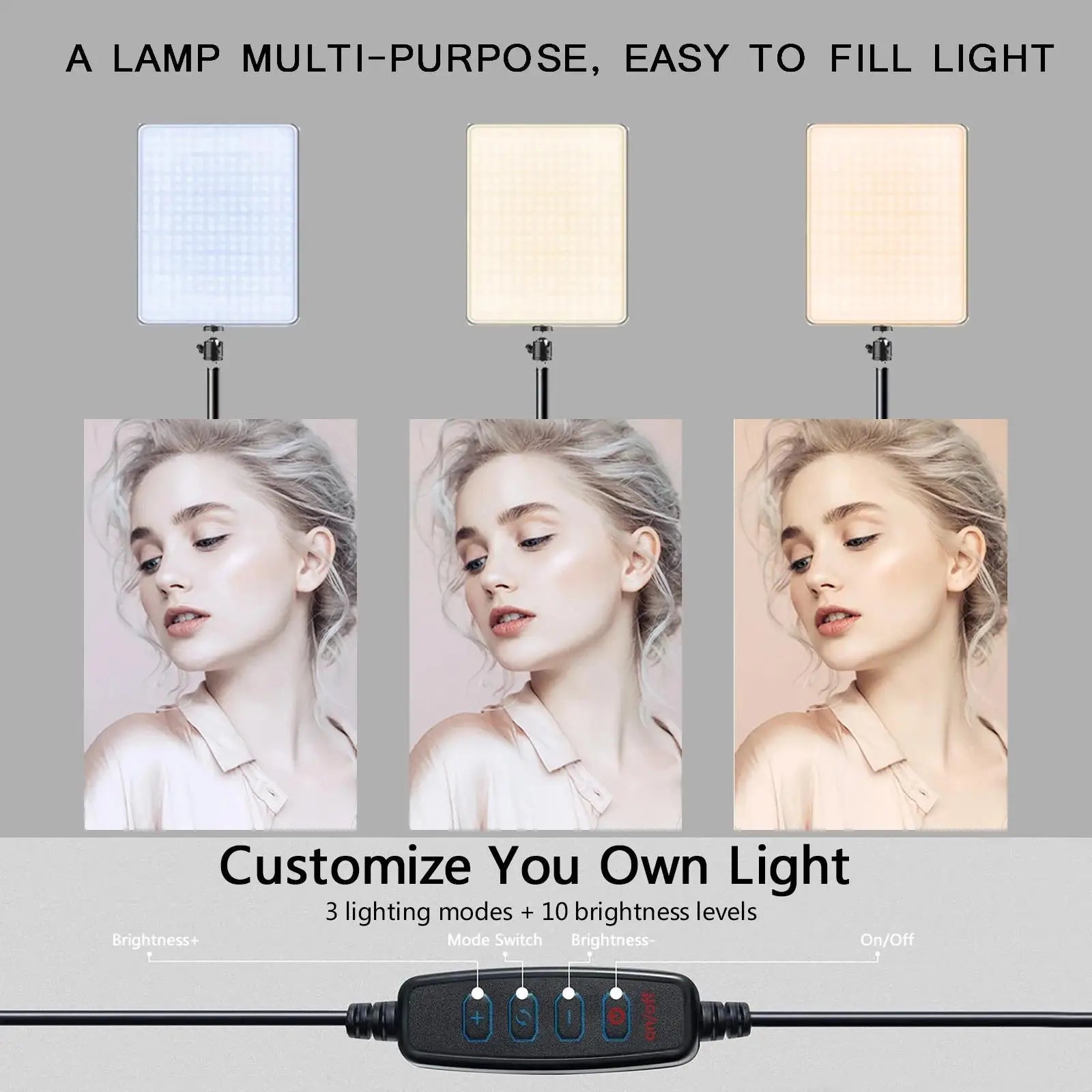LED Video Lights Conference Photography Lighting Selfie Light Photo Studio Lamp With Tripod for Shoot Live Streaming TikTok Zoom Quick Pick Grocers