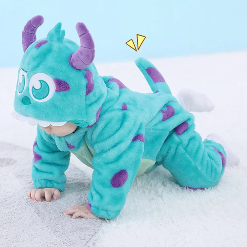 Baby Sully Romper Blue Warm Onesie Newborn Bebes Boy Girl Clothes Halloween Cow Costumes Cartoon Toddler Outfit Cute 0-3 Years Quick Pick Grocers
