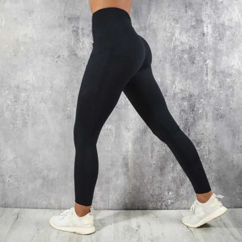 Yoga Fitness Women Leggings High Waist Tights with Pocket Gym Workout Running Stretchy Sexy Butt Liftting Casual Skinny Pants Quick Pick Grocers