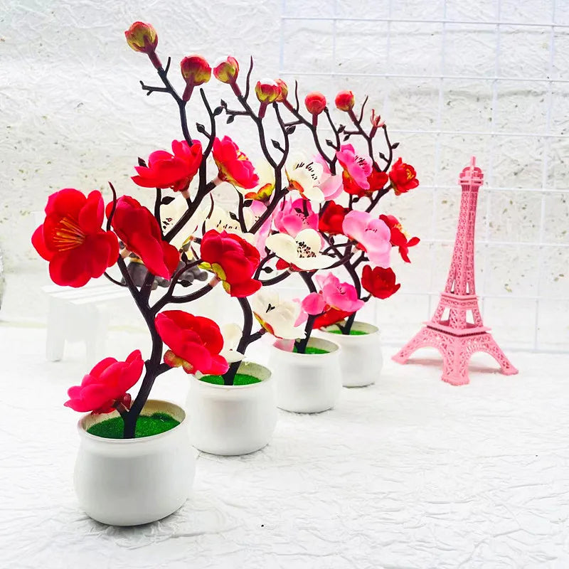 2025 HOT Mother's Day New Artificial Plants Bonsai Small Tree Simulation Pot Plants Fake Flowers Table Potted Ornaments Home Quick Pick Grocers