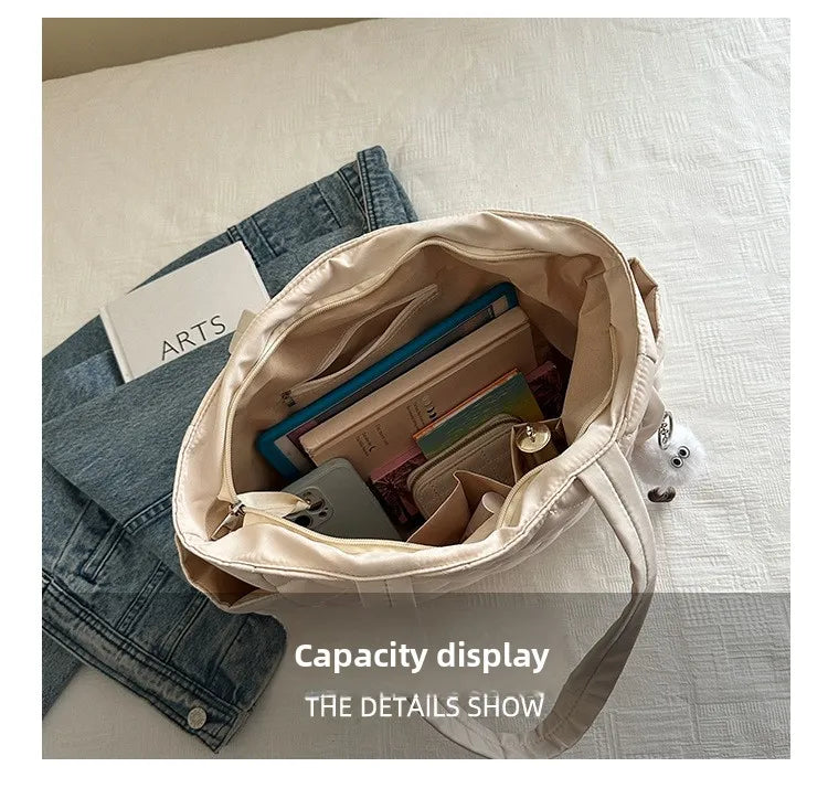 Rectangular Large Capacity Single Shoulder Bag for Commuting To Work Korean Style Women's Tote Bag Lightweight Casual Handbag Quick Pick Grocers