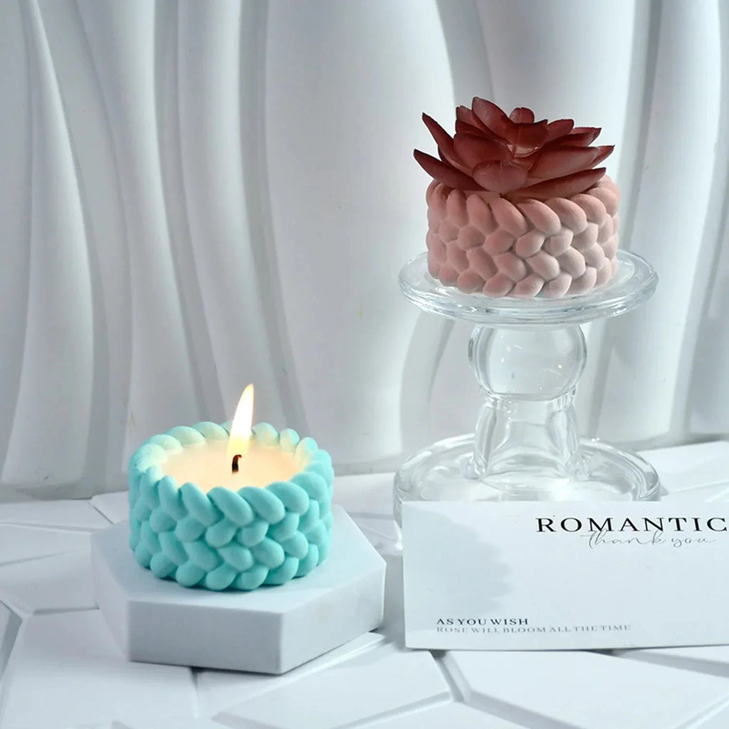 Hemp Rope Candle Cup Silicone Mold DIY Succulent Flower Pot Home Decor Molds Cement Gypsum Resin Clay Craft Storage Box Mould Econic Blanks