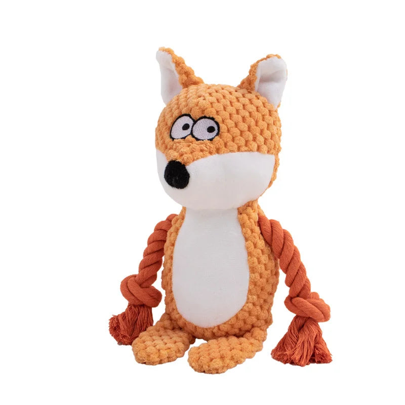 Stuffed Raw Small Joint Dog Plush Chew Toy Indestructible Bite Resistant Sound Puppy Squeaker Dogs Rattle For Pet Toys Supplies Quick Pick Grocers