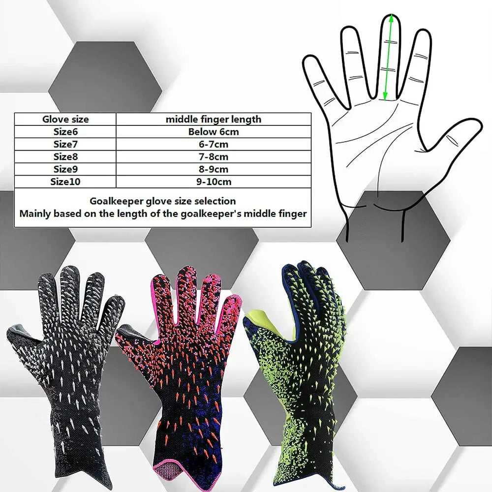 Goalkeeper Gloves Strong Grip for Soccer Goalie Goalkeeper Gloves with Size 6/7/8/9/10 Football Gloves for Kids Youth and Adult Quick Pick Grocers